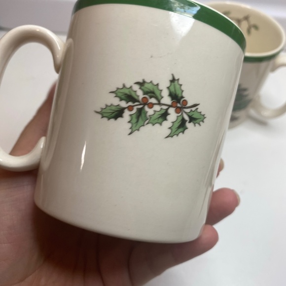 set Of 2 Spode, England CHRISTMAS TREE S3324 Cocoa Coffee Tea Mug, 3 1/4" - Picture 3 of 12